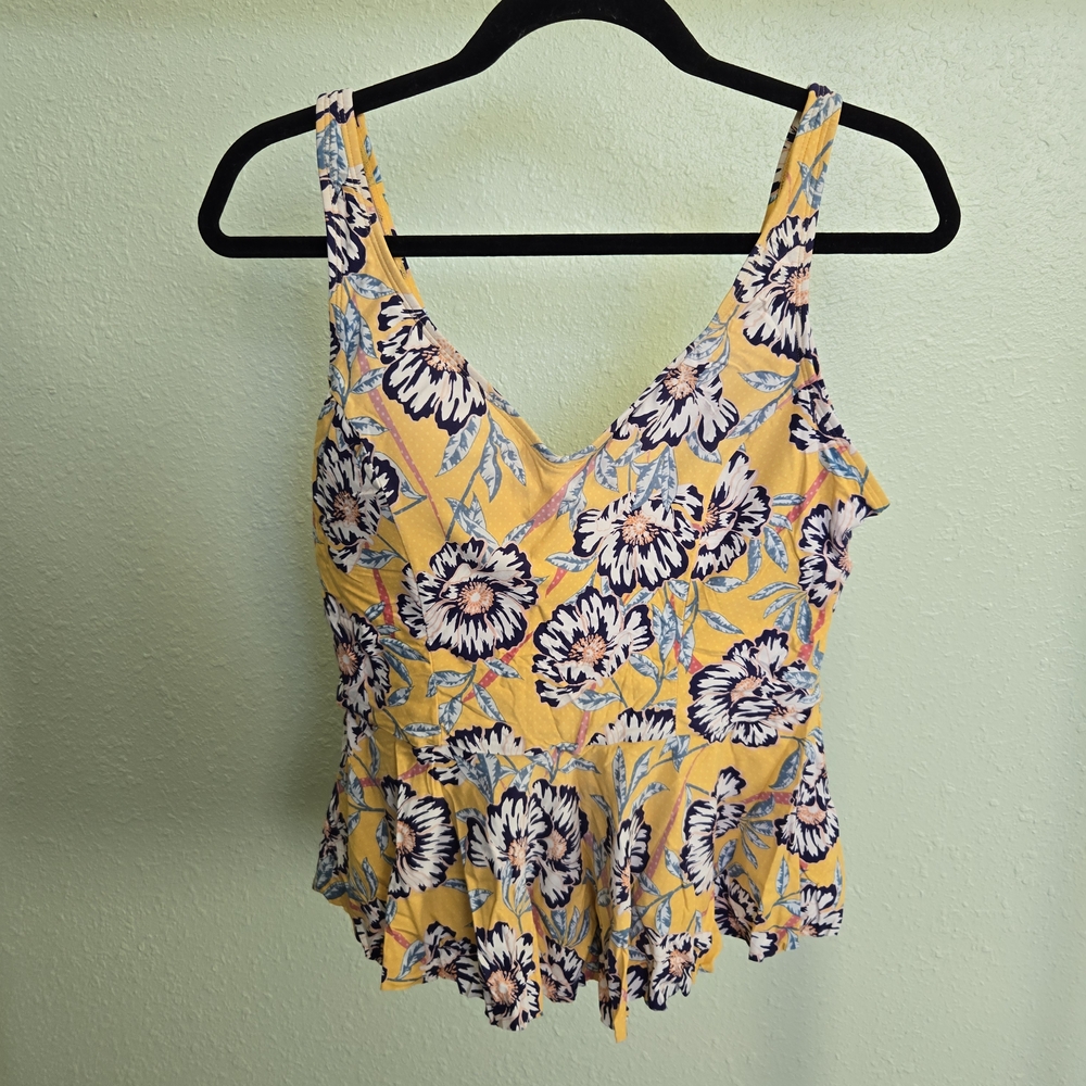Floral Yellow Bikini Top